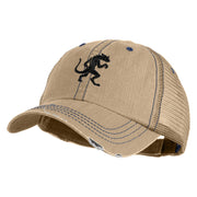 El Chupacabra Embroidered Low Profile Special Cotton Mesh Cap - Khaki OSFM