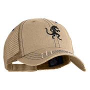 El Chupacabra Embroidered Low Profile Special Cotton Mesh Cap - Khaki OSFM