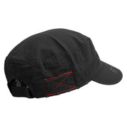 Windsurfing Embroidered Enzyme Frayed Solid Army Caps - Black OSFM