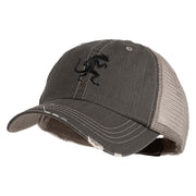 El Chupacabra Embroidered Low Profile Special Cotton Mesh Cap - Black OSFM