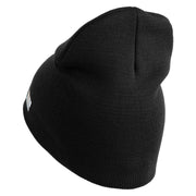 U.S. Army 3rd Armored Division Symbol Embroidered 8 Inch Solid Knit Short Beanie Made in USA - Black OSFM