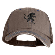 El Chupacabra Embroidered Low Profile Special Cotton Mesh Cap - Brown OSFM