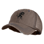 El Chupacabra Embroidered Low Profile Special Cotton Mesh Cap - Brown OSFM