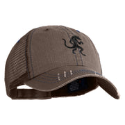 El Chupacabra Embroidered Low Profile Special Cotton Mesh Cap - Brown OSFM