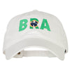 Brazil BRA Flag Embroidered Washed Cotton Twill Cap