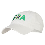 Brazil BRA Flag Embroidered Washed Cotton Twill Cap