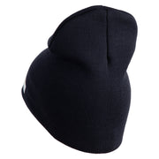 U.S. Army 49th Armored Division Symbol Embroidered 8 Inch Solid Knit Short Beanie Made in USA - Navy OSFM