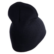 U.S. Army 49th Armored Division Symbol Embroidered 8 Inch Solid Knit Short Beanie Made in USA - Navy OSFM