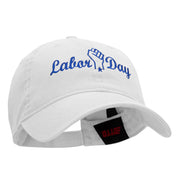 Labor Day Raised Fist Graphic Design Deluxe Garment Washed Cotton Twill Cap