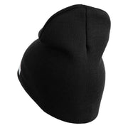 U.S. Army 49th Armored Division Symbol Embroidered 8 Inch Solid Knit Short Beanie Made in USA - Black OSFM