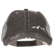 Mountain Embroidered Cotton Mesh Cap