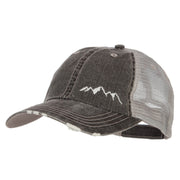 Mountain Embroidered Cotton Mesh Cap