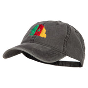 Senegal Map Flag Embroidered Washed Cap