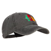 Senegal Map Flag Embroidered Washed Cap