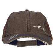 Mountain Embroidered Cotton Mesh Cap