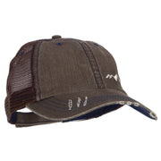 Mountain Embroidered Cotton Mesh Cap