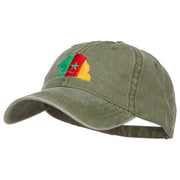 Senegal Map Flag Embroidered Washed Cap