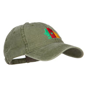 Senegal Map Flag Embroidered Washed Cap