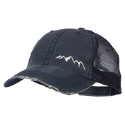 Mountain Embroidered Cotton Mesh Cap