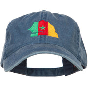 Senegal Map Flag Embroidered Washed Cap