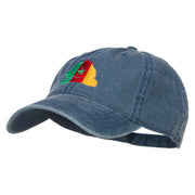 Senegal Map Flag Embroidered Washed Cap