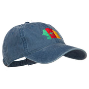 Senegal Map Flag Embroidered Washed Cap