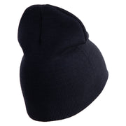 U.S. Army 11th Armored Cavalry Regiment Symbol Embroidered 8 Inch Solid Knit Short Beanie Made in USA - Navy OSFM