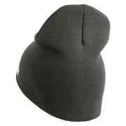 U.S. Army 11th Armored Cavalry Regiment Symbol Embroidered 8 Inch Solid Knit Short Beanie Made in USA - Charcoal OSFM