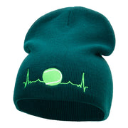 Tennis Ball Pulse Embroidered Short Knitted Beanie