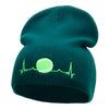 Tennis Ball Pulse Embroidered Short Knitted Beanie