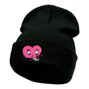 Love Struck Embroidered Long Knitted Beanie