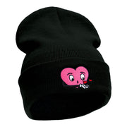 Love Struck Embroidered Long Knitted Beanie