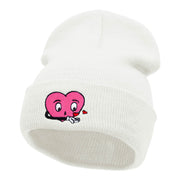 Love Struck Embroidered Long Knitted Beanie