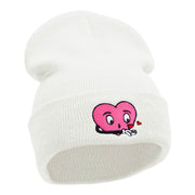 Love Struck Embroidered Long Knitted Beanie