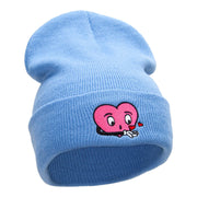 Love Struck Embroidered Long Knitted Beanie