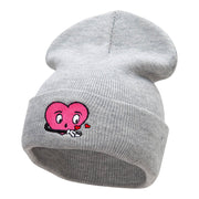 Love Struck Embroidered Long Knitted Beanie