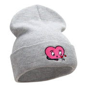 Love Struck Embroidered Long Knitted Beanie