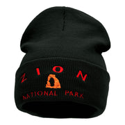 Zion Embroidered Long Knitted Beanie