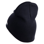 U.S. Army 163rd Armored Brigade Symbol Embroidered 8 Inch Solid Knit Short Beanie Made in USA - Navy OSFM