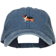 Collie Dog Embroidered Washed Cap