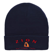 Zion Embroidered Long Knitted Beanie