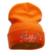 Football Play Embroidered 12 Inch Long Knitted Beanie