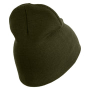 U.S. Army 278th Armored Cavalry Regiment Symbol Embroidered 8 Inch Solid Knit Short Beanie Made in USA - Olive OSFM