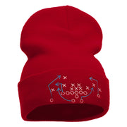 Football Play Embroidered 12 Inch Long Knitted Beanie