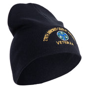 U.S. Army 278th Armored Cavalry Regiment Symbol Embroidered 8 Inch Solid Knit Short Beanie Made in USA - Navy OSFM
