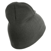 U.S. Army 278th Armored Cavalry Regiment Symbol Embroidered 8 Inch Solid Knit Short Beanie Made in USA - Charcoal OSFM