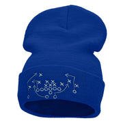 Football Play Embroidered 12 Inch Long Knitted Beanie