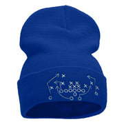 Football Play Embroidered 12 Inch Long Knitted Beanie