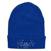 Football Play Embroidered 12 Inch Long Knitted Beanie