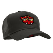 Dragon Embroidered Solid Cotton Twill 5 panel Mesh Cap